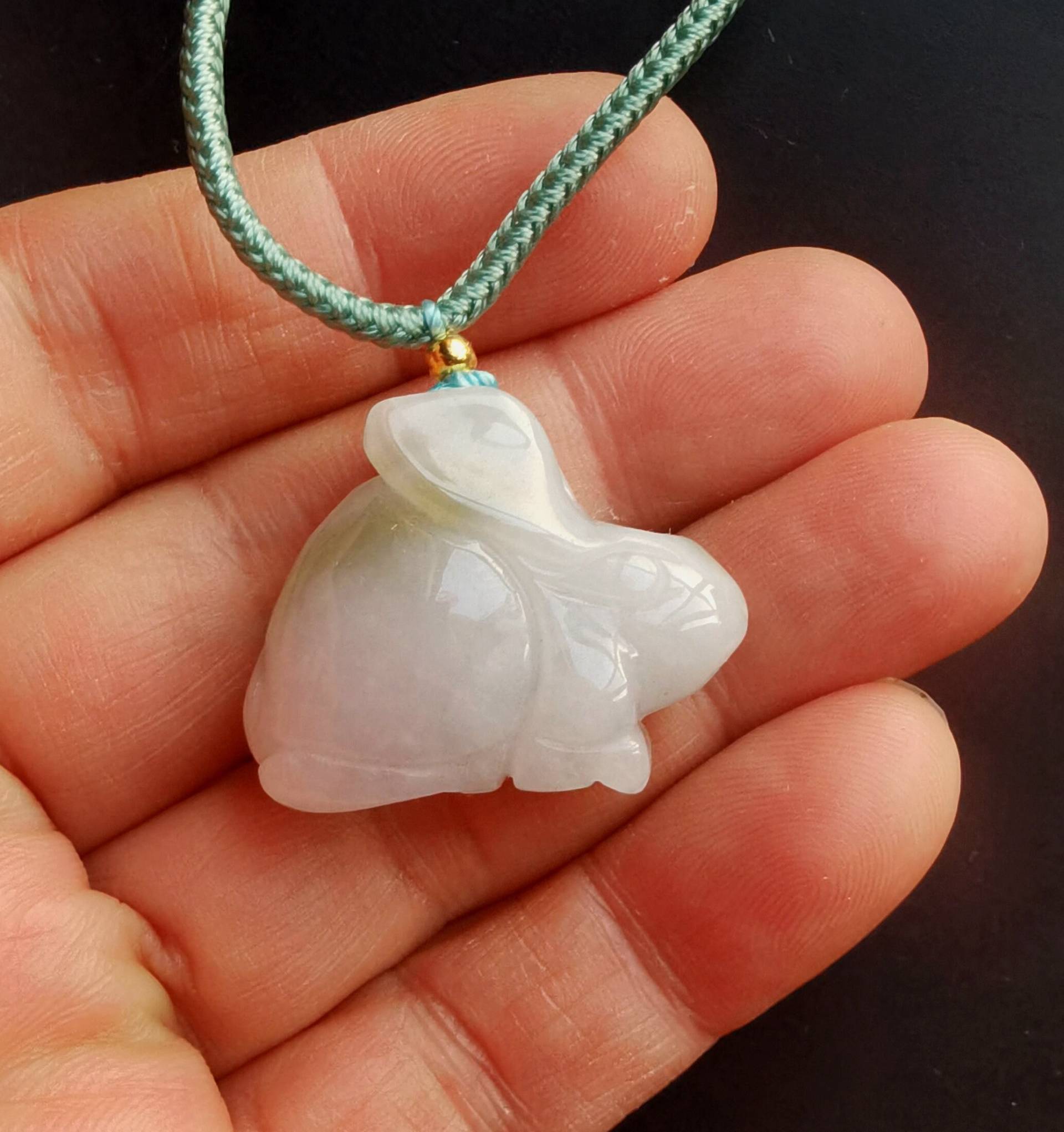 3D Happy Rabbit Natürlichen Jadeit Jade Stein Amulett Anhänger, Grad A, Verstellbare Seil Halskette, Edelstein Männer Frauen Halskette 3D Happy Rabbit Natürlichen Jadeit Jade Stein Amulett Anhänger, Grad A, Verstellbare Seil Halskette, Edelstein Männer Frauen Halskette von myhandcrfs