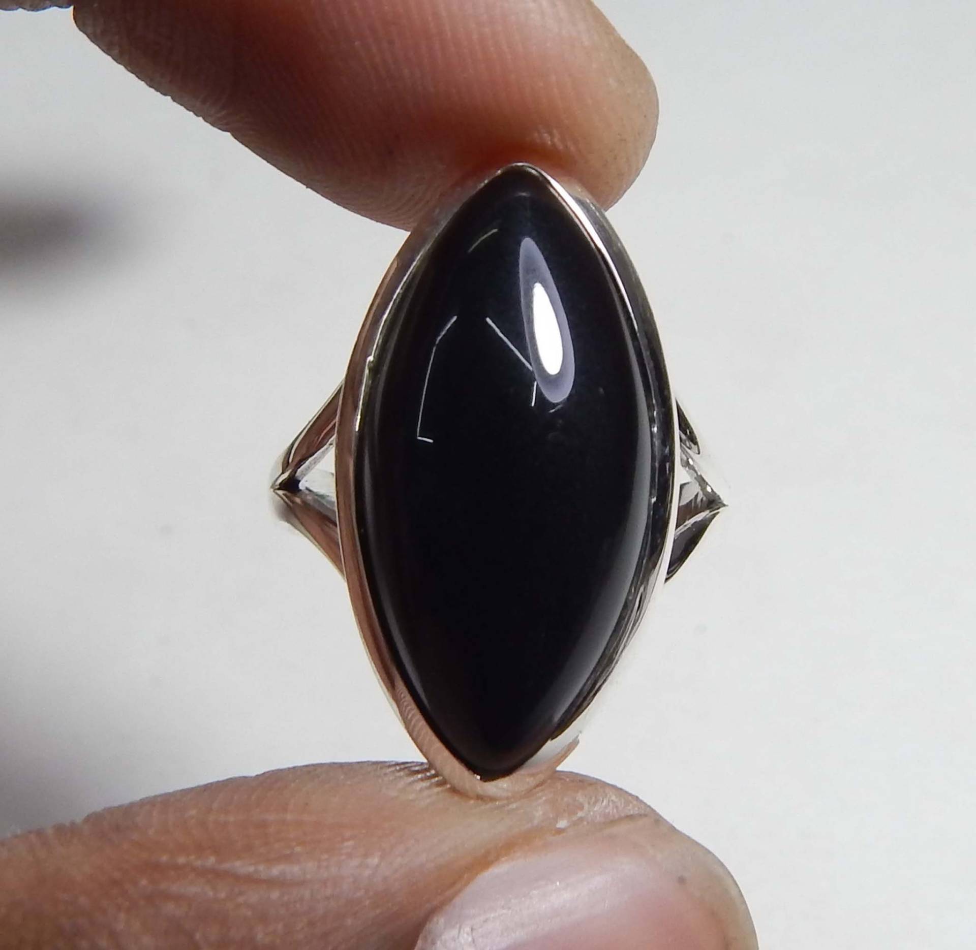 11x23mm Marquise Form Natürlicher Schöner Schwarzer Onyx Edelstein Ring, 925 Sterling Silber Handgemachter Ring Schmuck von myhealingworld