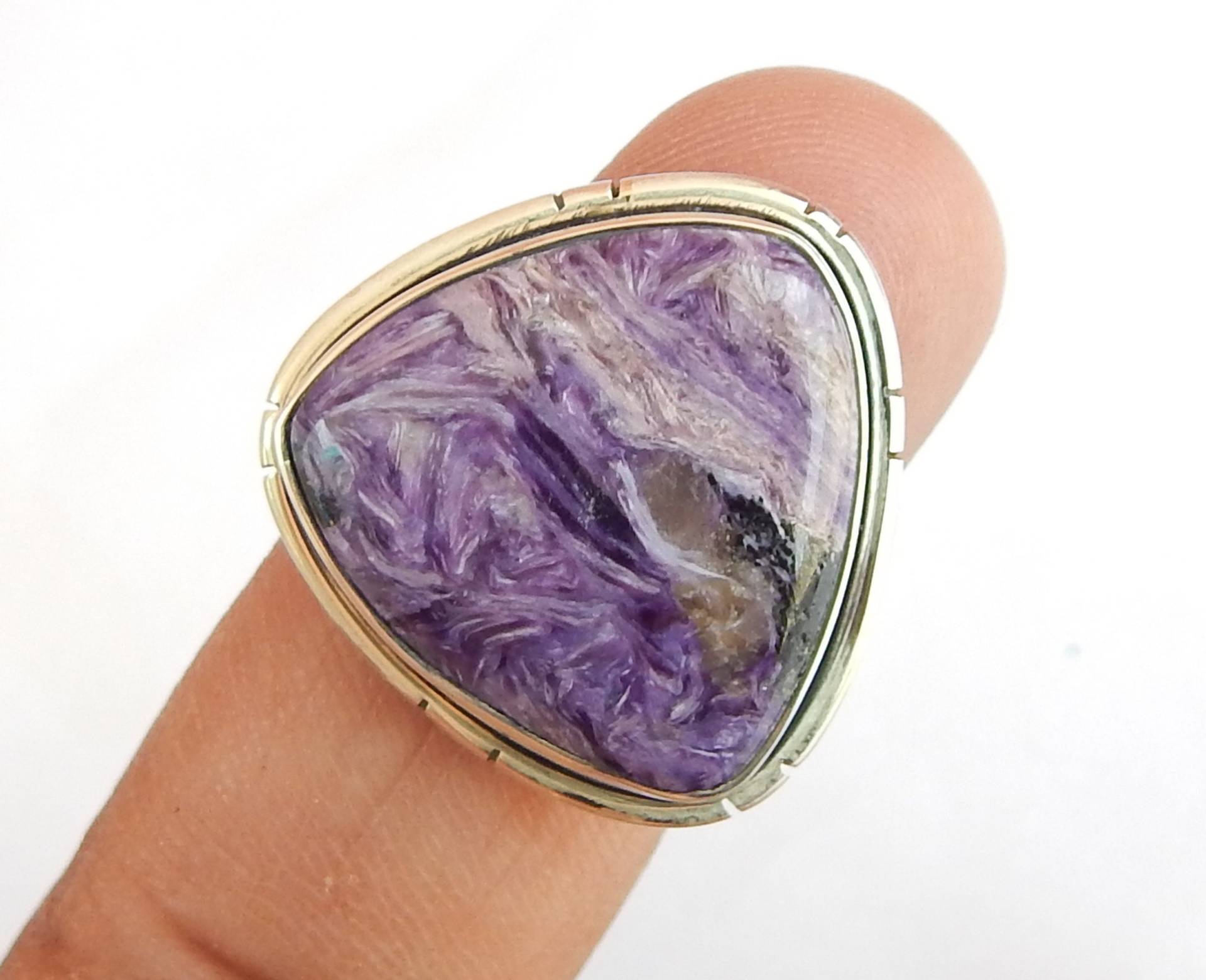 Natürliche Trillion Form Charoite Stein 925 Sterling Silber Ring, 20 Mm Designer Handgemachter Ring Natürliche Trillion Form Charoite Stein 925 Sterling Silber Ring, 20 Mm Designer Handgemachter Ring von myhealingworld
