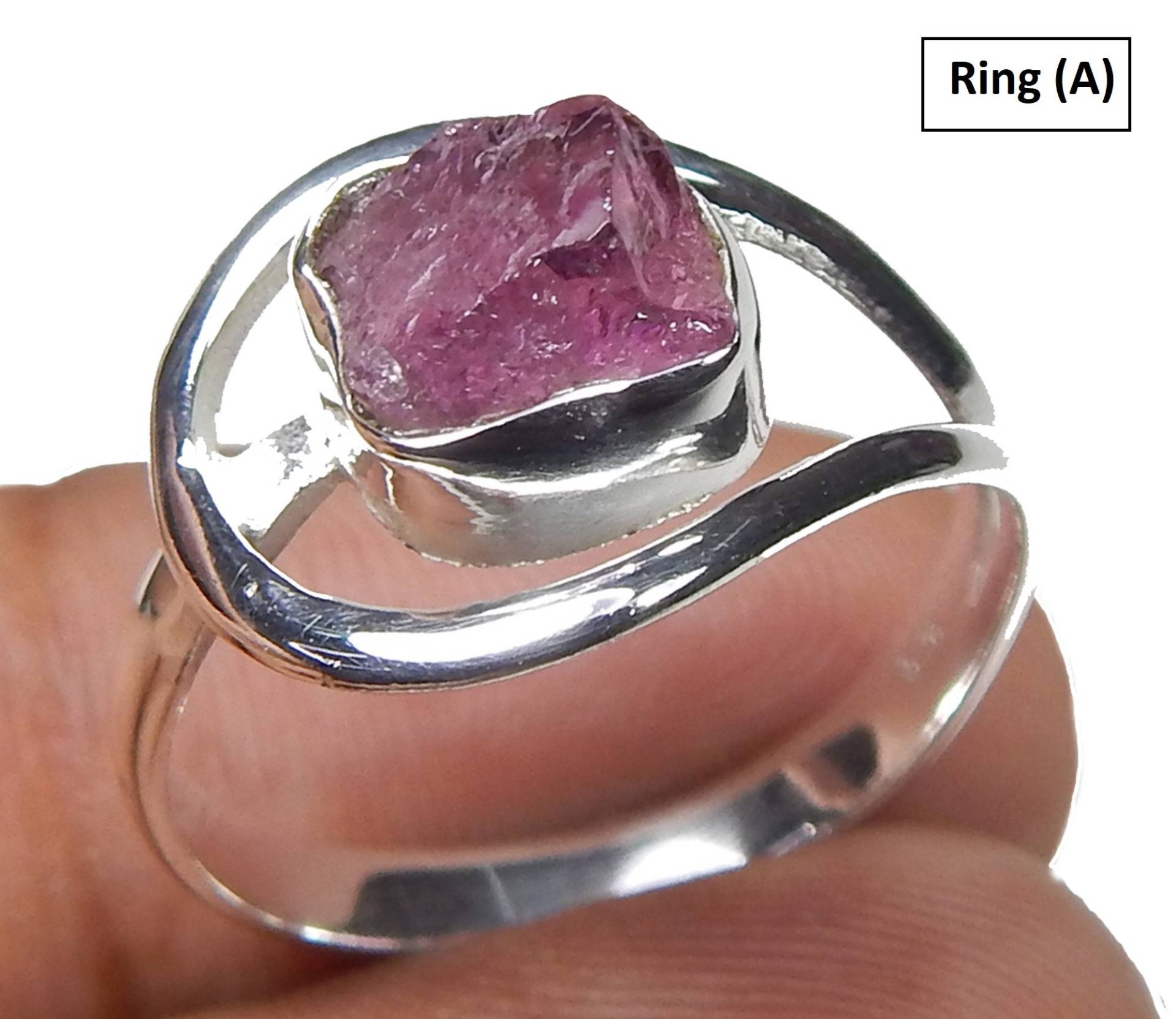 Natürlicher Rauer Rosa Turmalin Edelstein Ring, Handgemachter Silber Geschenk Für Ring Schmuck, 925 Sterling Ring. Sale von myhealingworld