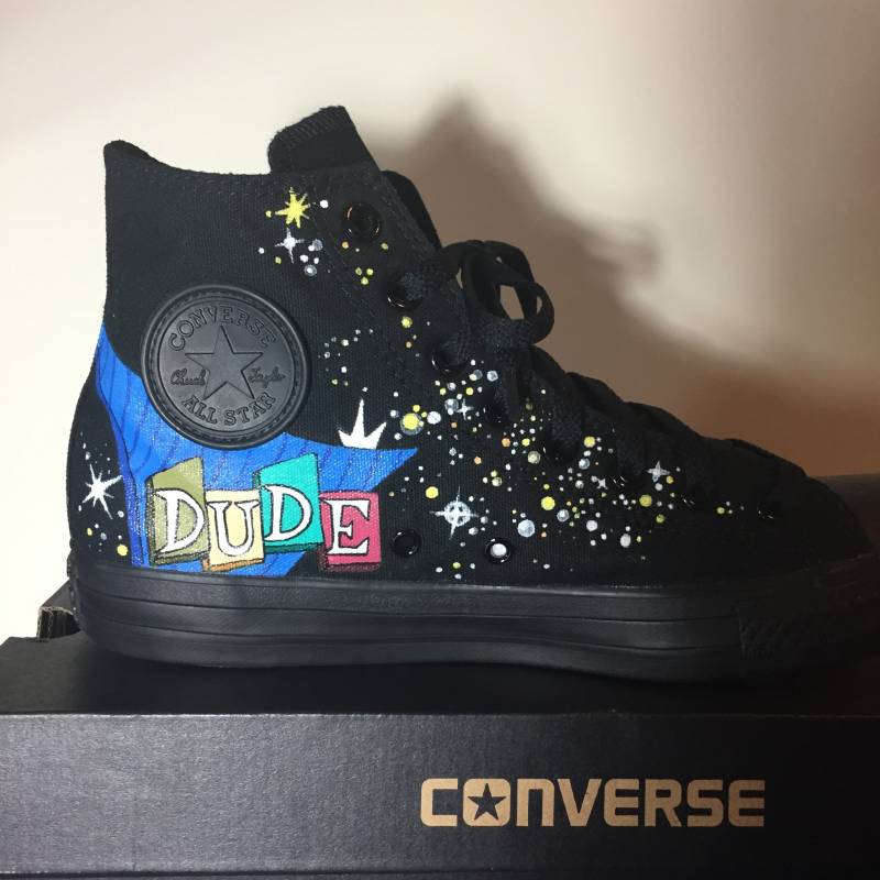 Film Thema/Big Lebowski - Handbemalte High Top Sneakers Von Deborah Kalantari My Heart & Soles von myheartandsoles