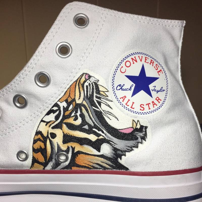 Handbemalter Tigerkopf Von Deborah Kalantari - My Heart & Soles von myheartandsoles