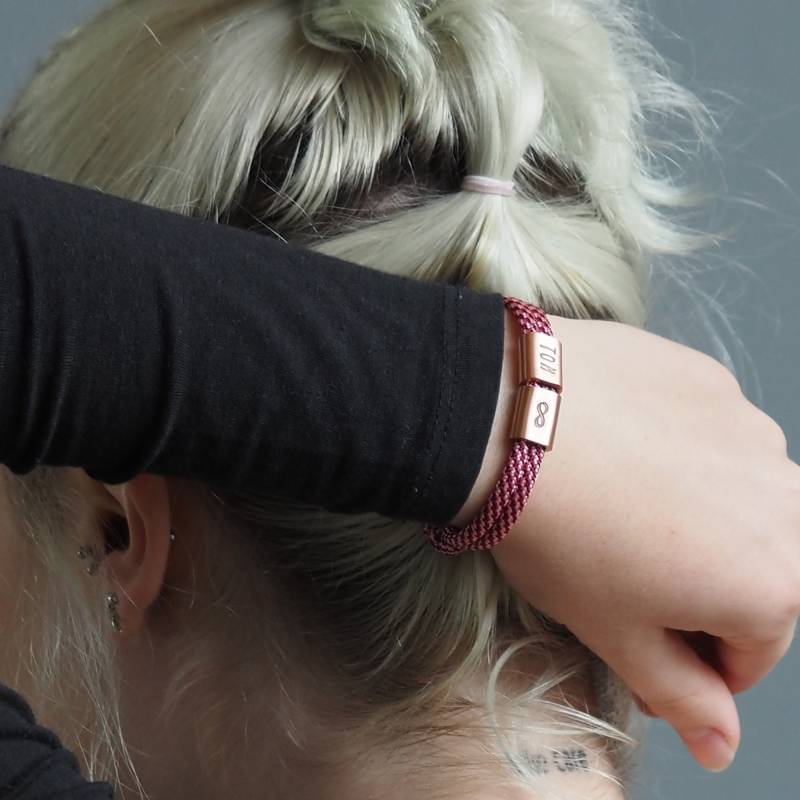 Personalisiertes Segeltau Armband Handgestempelt, Namen Der Kinder von myjori