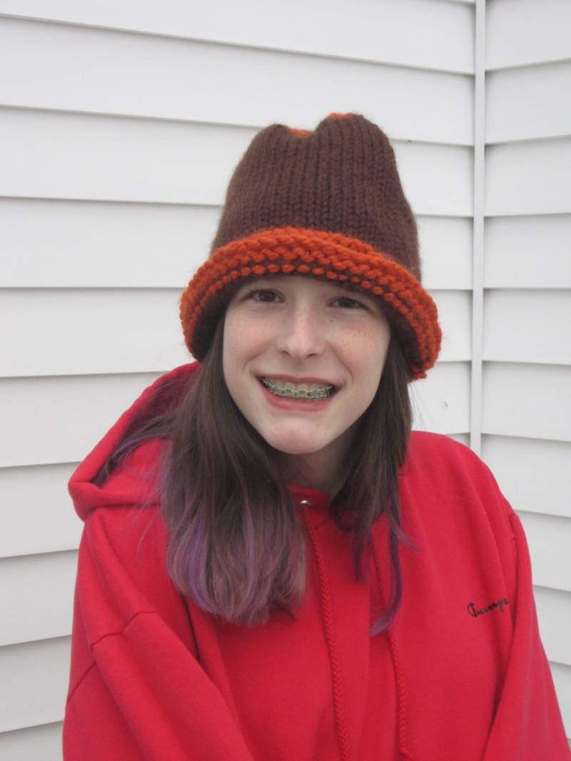 Braun Und Orange Strickmütze von mykoalakrafts