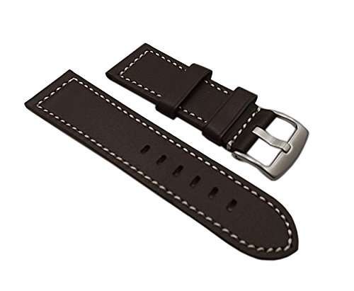 26mm WEICHES Kalbsleder UHRENARMBAND UHRBAND UHRENBAND UHRENARMBÄNDER UHRARMBAND BRAUN SILBERFARBENDE DORNSCHLIEßE INKL. MYLEDERSHOP MONTAGEANLEITUNG von myledershop