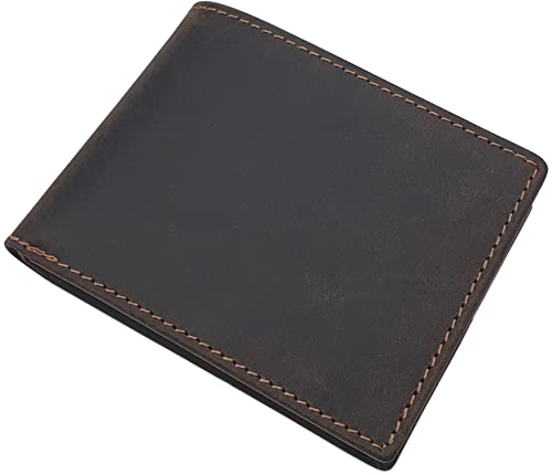myledershop Echt Büffel-Vollleder Geldbörse/Geldbeutel/Portemonnaie/Geldtasche in Hoch- oder Querformat mit RFID & NFC Schutz (Modell 2 / Querformat/Braun) von myledershop