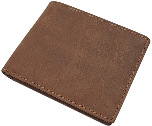 myledershop Echt Büffel-Vollleder Geldbörse/Geldbeutel/Portemonnaie/Geldtasche in Hoch- oder Querformat mit RFID & NFC Schutz (Modell 2 / Querformat/Cognac) von myledershop