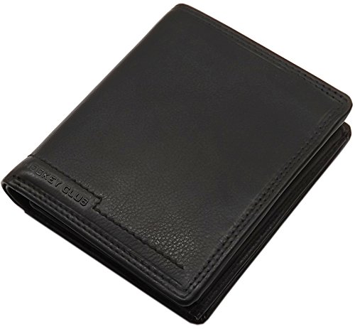 Rindleder Geldbörse / Geldbeutel / Portemonnaie / Portmonaise / Geldtasche / Portmonee mit RFID & NFC Schutz in Schwarz von myledershop