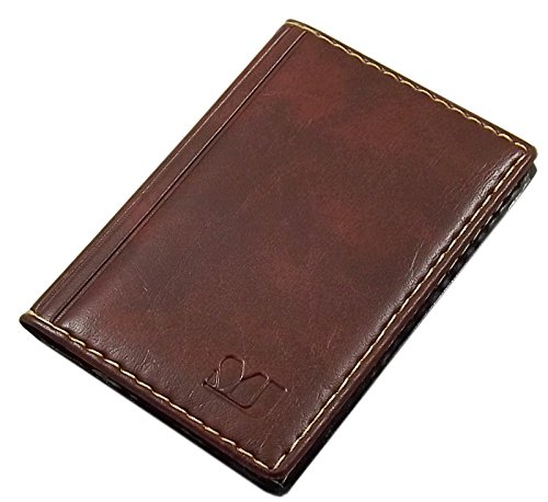 myledershop Kredit- und Visitenkartenetui mit Kontrastnaht 12 Fächer MJ-Design-Germany (Design 1 / Braun) von myledershop