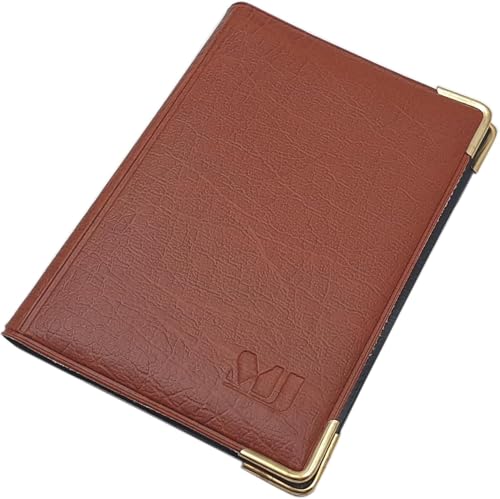 Exclusives Ausweisetui/Ausweishülle/Kreditkartenetui mit Schutzecken aus Metall 10 Fächer MJ-Design-Germany Schwarz Made in EU (Design 4 / Braun) von myledershop