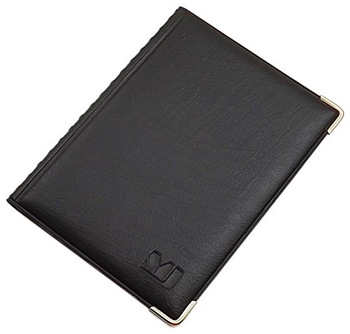Exclusives Ausweisetui / Ausweishülle / Kreditkartenetui mit Schutzecken aus Metall 4 Fächer MJ-Design-Germany Made in EU Designs (Design 4 / Schwarz) von myledershop