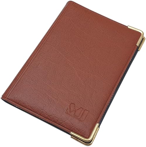 Exclusives Ausweisetui/Ausweishülle/Kreditkartenetui mit Schutzecken aus Metall 4 Fächer MJ-Design-Germany Made in EU Designs (Design 4 / Braun) von myledershop