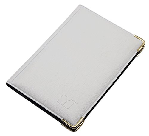 Exclusives Kredit- und Visitenkartenetui mit Schutzecken aus Metall 12 Fächer MJ-Design-Germany Made in EU Designs (Design 3 / Weiß) von myledershop