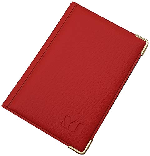 myledershop Exclusives Kredit- und Visitenkartenetui mit Schutzecken aus Metall 2 Fächer MJ-Design-Germany Made in EU in verschiedenen Designs (Design 2 / Rot) von myledershop