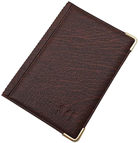 myledershop Exclusives Kredit- und Visitenkartenetui mit Schutzecken aus Metall 2 Fächer MJ-Design-Germany Made in EU in verschiedenen Designs (Design 3 / Braun) von myledershop