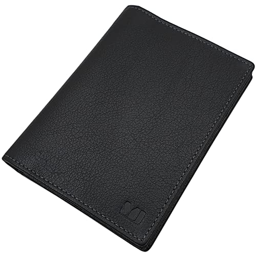 GROßE LEDER BRIEFTASCHE HERREN GELDBÖRSE GELDBEUTEL PORTEMONNAIE KREDITKARTENETUI KARTENETUI AUSWEISMAPPE AUSWEISETUI VISITENKARTENETUI MJ-DESIGN-GERMANY IN BRAUN, ROT ODER SCHWARZ, Schwarz, One Size von myledershop