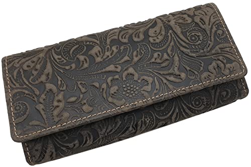 myledershop Große Vollrindleder Damen Geldbörse/Geldbeutel/Portemonnaie/Geldtasche/Portmonee mit Lianen Prägung oder ohne Prägung und RFID & NFC Schutz inkl. Nähset (Mit Lianen Prägung/Braun) myledershop Große Vollrindleder Damen Geldbörse/Geldbeutel/Portemonnaie/Geldtasche/Portmonee mit Lianen Prägung oder ohne Prägung und RFID & NFC Schutz inkl. Nähset (Mit Lianen Prägung/Braun) von myledershop