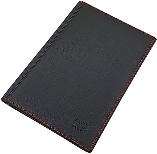 myledershop Große Elegante Ausweismappe 4 Fächer MJ-Design-Germany Made in EU (Design 2 / Schwarz) von myledershop
