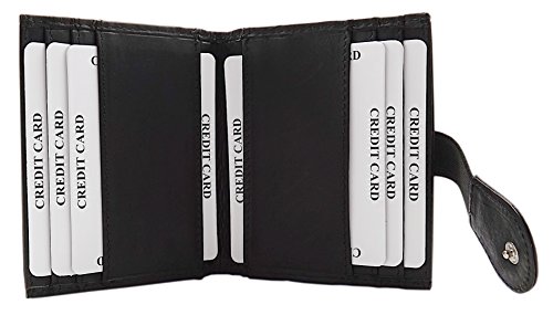 Leder Kredit- und Visitenkartenetui mit Geldscheinfach, wahlweise mit 15, 23 oder 33 Fächern in Kalb- oder Büffelleder MJ-Design-Germany in Schwarz (Modell 1/15 Fächer, Kalb Schwarz) von myledershop