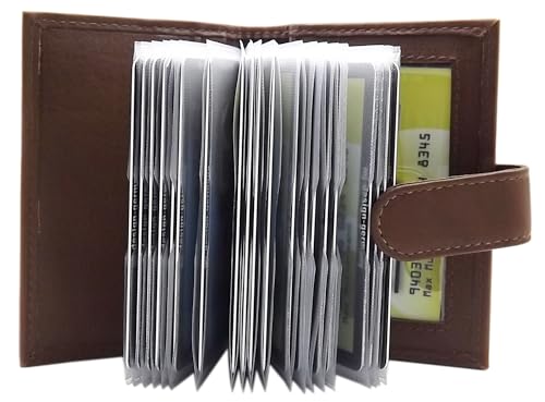 myledershop XXL Kalbsleder Kreditkartenetui/Kartenetui/Visitenkartenetui/Scheckkartenetui/Kartenmäppchen MJ-Design-Germany mit RFID & NFC Schutz (Braun) von myledershop