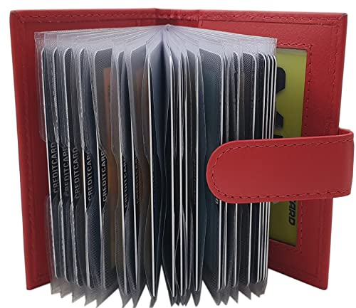 myledershop XXL Kalbsleder Kreditkartenetui/Kartenetui/Visitenkartenetui/Scheckkartenetui/Kartenmäppchen MJ-Design-Germany mit RFID & NFC Schutz (Rot) von myledershop