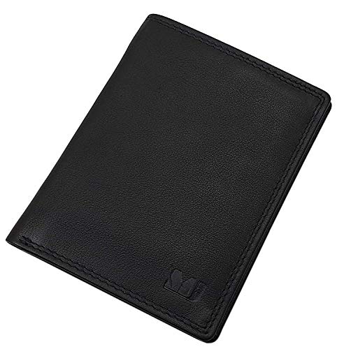 Rind-Nappa Leder Ausweisetui / Ausweishülle / Ausweistasche / Kreditkartenetui / Kartenetui mit Geldscheinfach MJ-Desing-Germany in Schwarz von myledershop