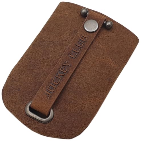 myledershop Büffel-Vollleder Schlüsselglocke mit einen ein- und ausziehbaren Schlüsselring in Braun oder Cognac (Cognac) von myledershop