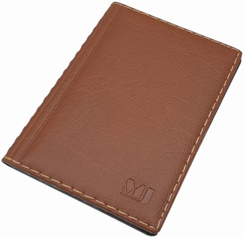 myledershop Elegantes Ausweisetui/Ausweishülle/Kreditkartenetui mit Kontrastnaht 12 Fächer MJ-Design-Germany Made in EU Designs (Design 3 / Braun) von myledershop