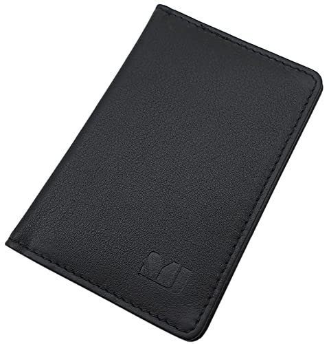 myledershop Kalbsleder Kreditkartenetui/Visitenkartenetui/Kartenetui/Scheckkartenetui/Kartenmäppchen MJ-Design-Germany mit RFID & NFC Schutz in Schwarz von myledershop