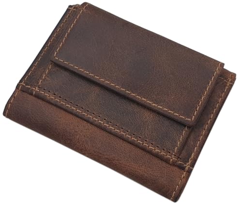 myledershop Kleine Vollrindleder Geldbörse/Geldbeutel/Portemonnaie/Geldtasche mit RFID & NFC Schutz (Cognac) von myledershop