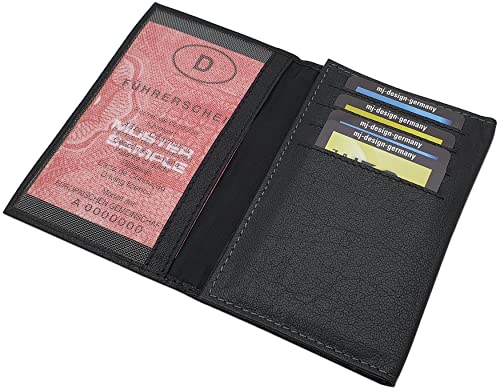 myledershop MJ-Design-Germany Ausweisetui Kreditkartenetui Büffelleder in 3 Farben, Schwarz, One Size von myledershop