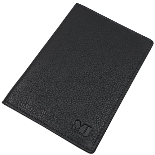 myledershop Rind-Nappa Leder Ausweisetui/Ausweishülle/Ausweistasche/Kreditkartenetui/Kartenetui mit RFID & NFC Schutz in Schwarz von myledershop