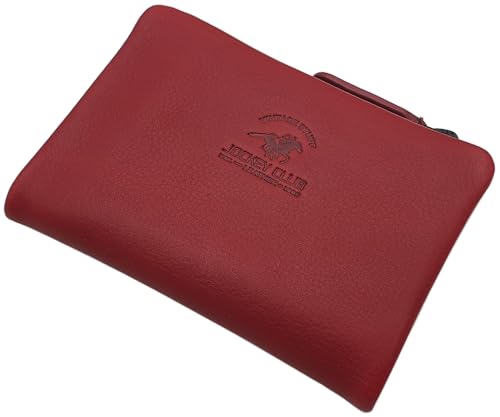 myledershop Rindleder Geldbörse/Geldbeutel/Portemonnaie/Portmonaise/Geldtasche/Portmonee mit RFID & NFC Schutz (Kirschrot) von myledershop