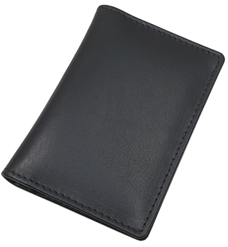 myledershop Soft-Rindleder Kreditkartenetui/Visitenkartenetui/Kartenetui/Scheckkartenetui/Kartenmäppchen mit RFID & NFC Schutz in Schwarz von myledershop