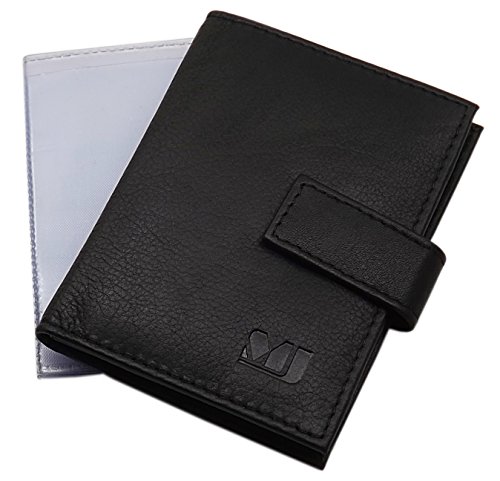 myledershop XL Leder Kreditkartenetui mit Ersatzfolie MJ-Design-Germany in Schwarz von myledershop
