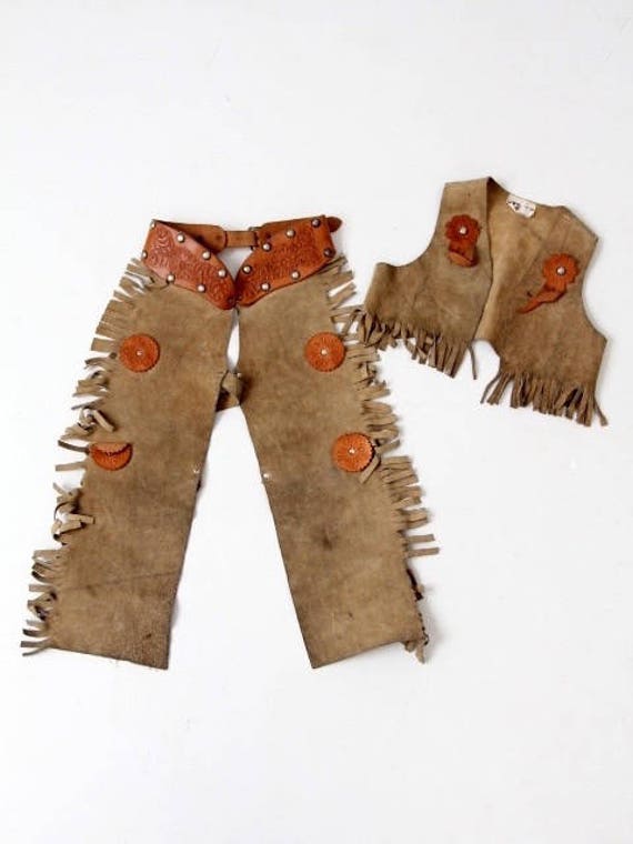 Vintage Kinder Westlichen Chaps Und Weste Gesetzt, Keystone Bros Kind Outfit von mylittlehuckleberry