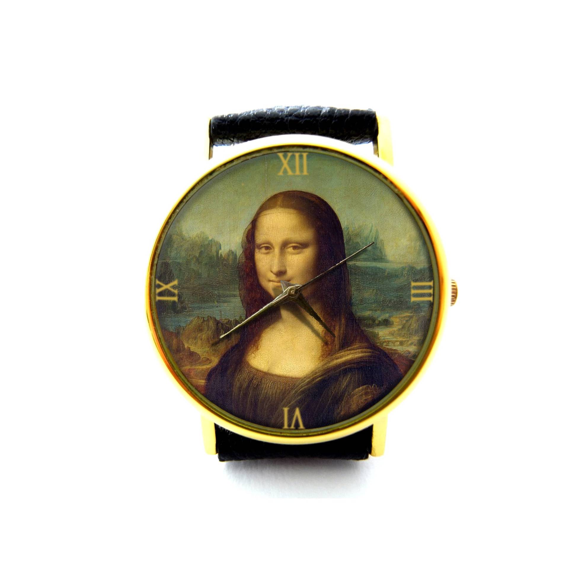 Mona Lisa Leder Uhr, Leonardo Da Vinci Unisex Schmuck Mona Lisa Leder Uhr, Leonardo Da Vinci Unisex Schmuck von mylittlething4u