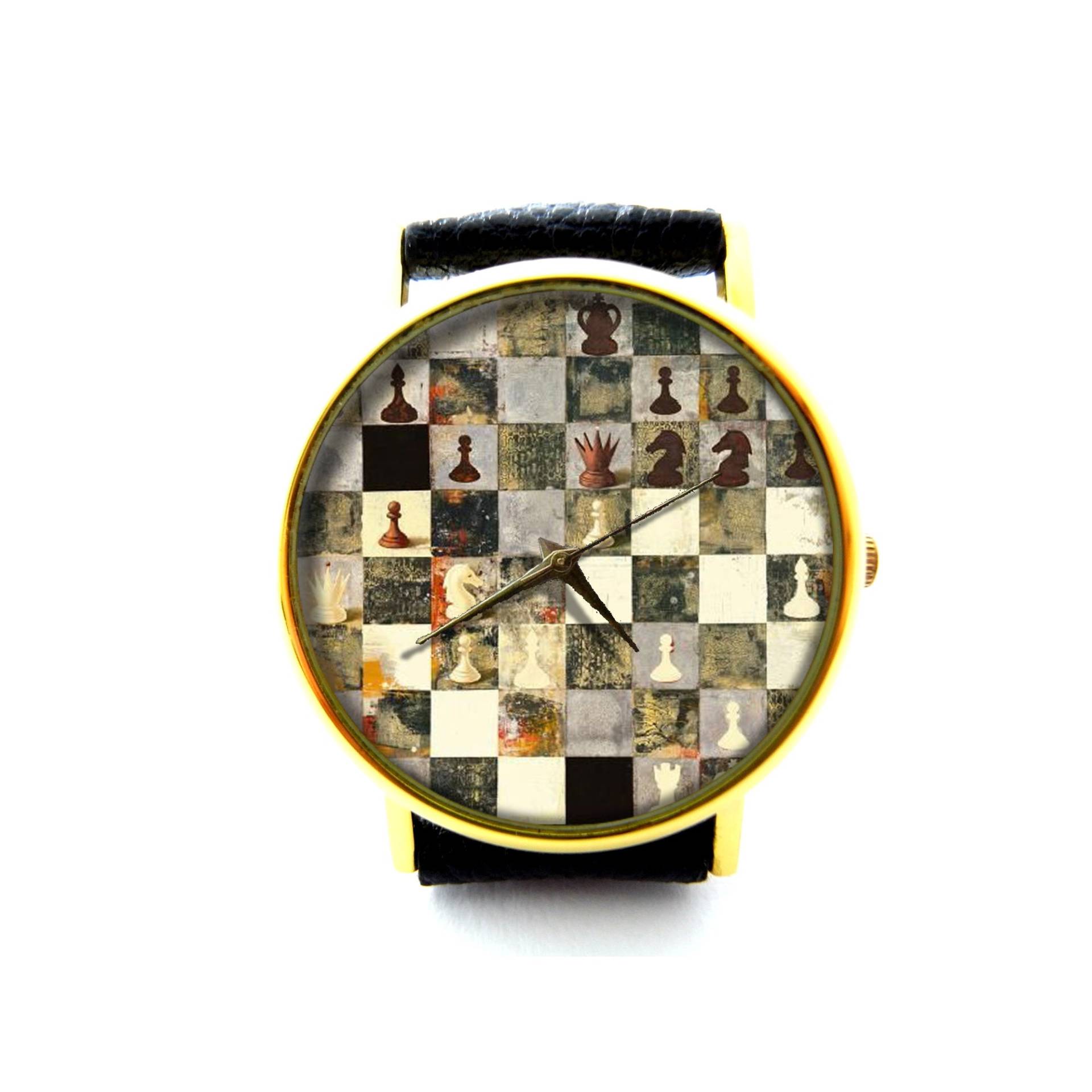 Schach Lederuhr, Schachkunst Damenuhr, Schachuhr, Unisex Uhr, Schachschmuck, Geburtstagsgeschenk Schach Lederuhr, Schachkunst Damenuhr, Schachuhr, Unisex Uhr, Schachschmuck, Geburtstagsgeschenk von mylittlething4u