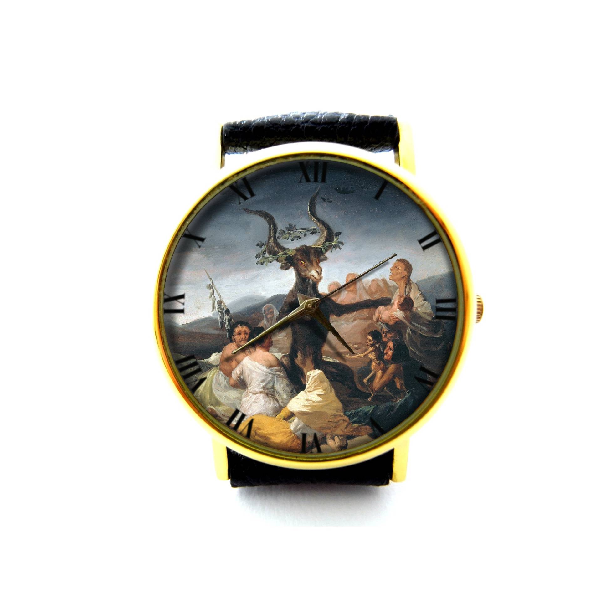 Hexensabbat Von Francisco Goya Lederuhr, Kunst Damenuhr, Unisex Uhr, Schmuck Hexensabbat Von Francisco Goya Lederuhr, Kunst Damenuhr, Unisex Uhr, Schmuck von mylittlething4u