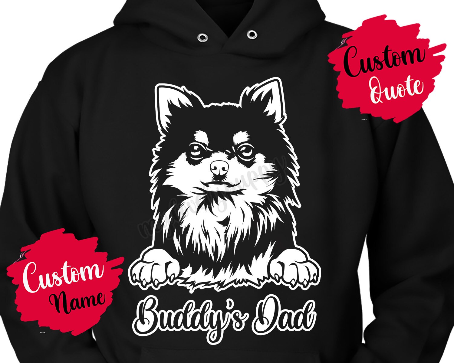 Chihuahua Dog Mama Papa Hoodie, Chiwawa Herren Geschenk, | Falsch Geschrieben Besitzer I Love Chihuahuas von mylovelypuppy