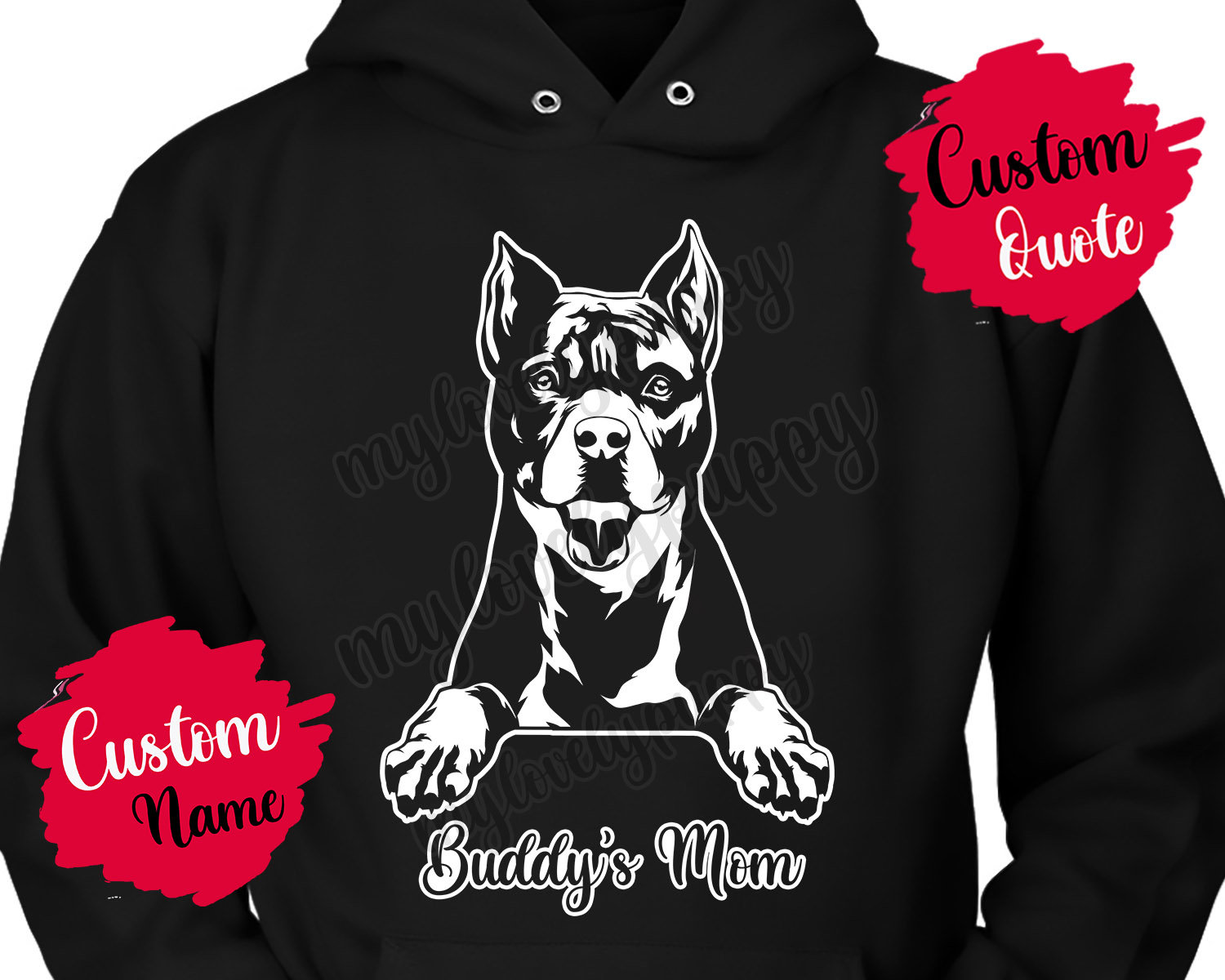 Personalisiert American Staffordshire Terrier Mama Papa Geschenk, Bester Staffy Hund Hoodie, Owner Frauen Geschenk von mylovelypuppy