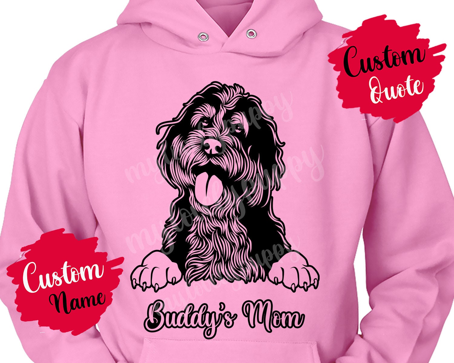 Personalisierter Bernedoodle Hundemama Dad Hoodie, Herren Frauen Weihnachtsgeschenke, Papa Mama Hundebesitzer Geschenk von mylovelypuppy