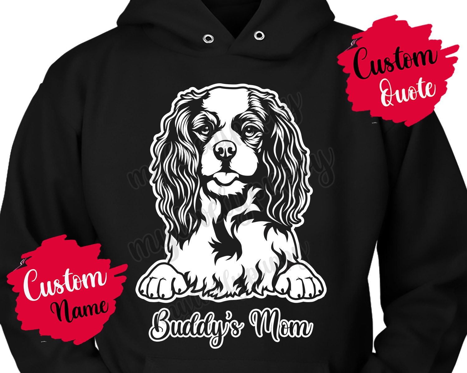 Personalisierter Cavalier König Charles Spaniel Mama Und Papa Geschenk, Cavie Mommy Daddy Hoodie, Hund Frauen Männer Weihnachtsgeschenk Geschenke von mylovelypuppy