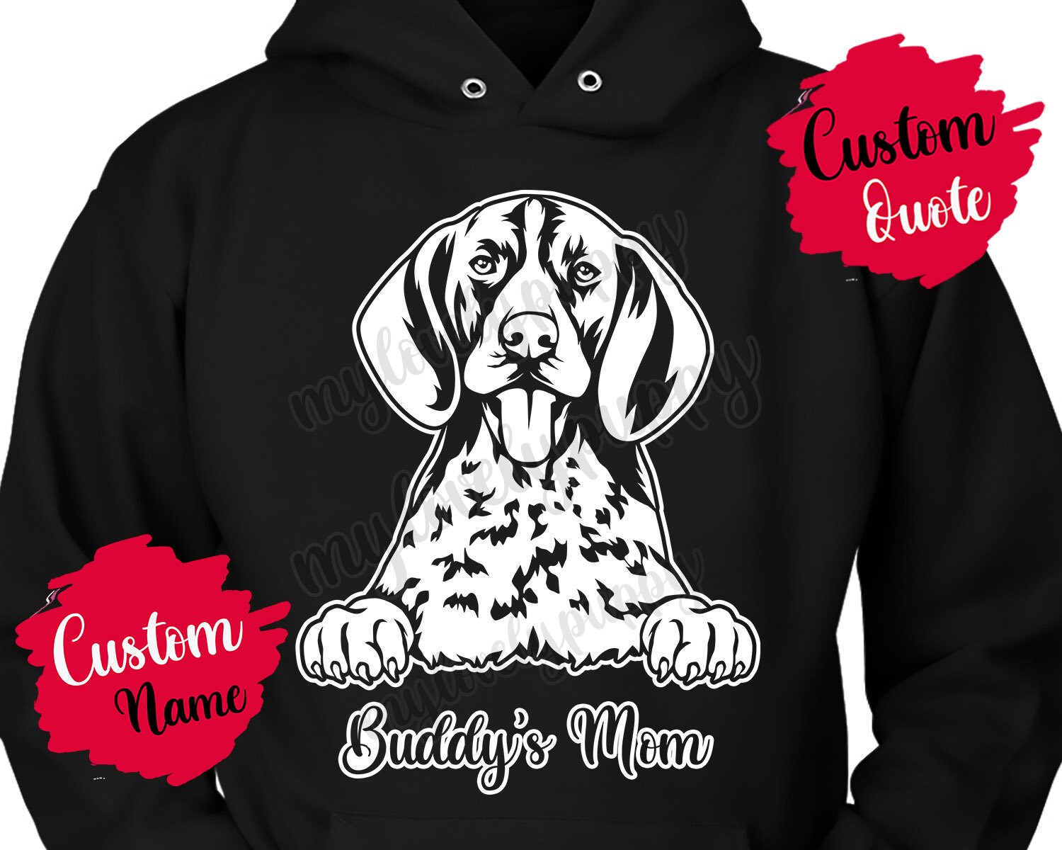 Personalisierter Deutscher Kurzhaar Pointer Hund Mama Und Papa Hoodie, Zeiger Frauen Geschenke, Gsp Deutsch Hundebesitzer Geschenk von mylovelypuppy