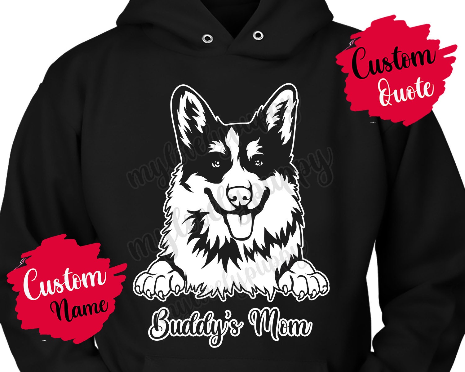 Personalisierter Pembroke Welsh Corgis Hund Papa Hoodie, Damen Herren Geschenke, Mama Besitzer Geschenk, Bester Pem Aller Zeiten von mylovelypuppy