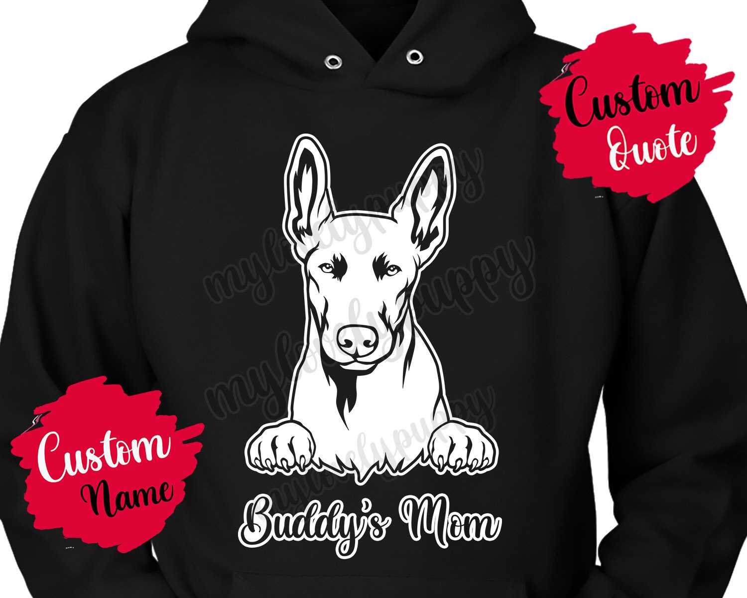 Personalisierter Pharao Hund Mama Und Papa Hoodie, Geschenk Weihnachten Geschenk, Frauen Geschenke, Kelb Tal-Fenek Hundebesitzer von mylovelypuppy