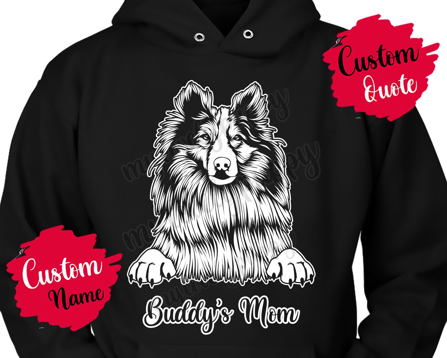 Shetland Schäferhund Hund Papa, Sheltie Mama Daddy Hoodie, Miniatur Collie Hundebesitzer, Frauen Herren Geschenk, Geschenk von mylovelypuppy