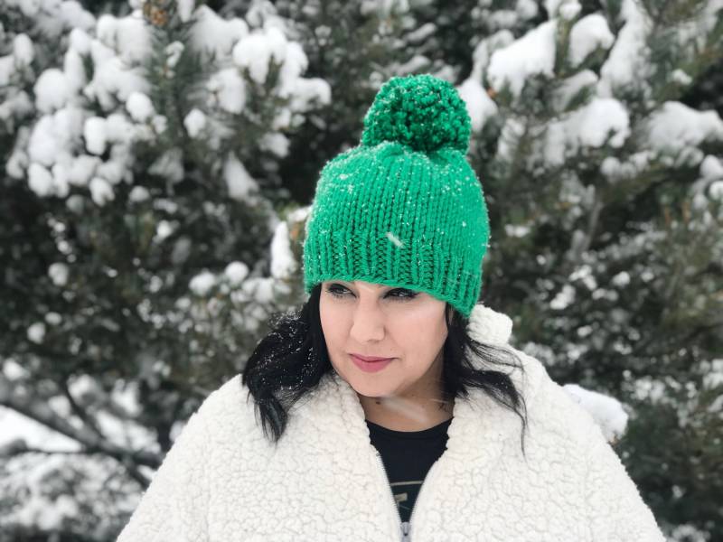 Grüne Mütze, Grüne Strickmütze, Roygbiv Wintermütze, Gestrickte Bunte Hellgrüne Kostenloser Versand von mymercymade