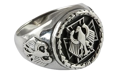 BUNDESADLER SIEGELRING EISERNES KREUZ EHRENRING TEMPLERRING 925 ECHT SILBER (Sterlingsilber, 60) von myringshop