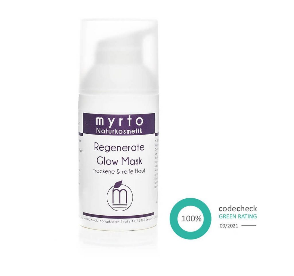 myrto Naturkosmetik Anti-Aging-Creme Regenerate Glow Mask – revitalisierende Anti-Aging Maske von myrto Naturkosmetik